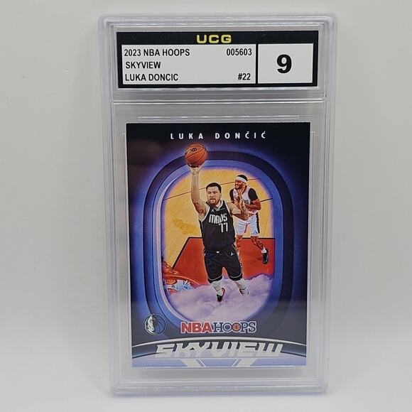 2023-24 Hoops Luka Doncic #22 BASKETBALL CARD Dallas Mavericks Skyview Graded 9 - Picture 1 of 2
